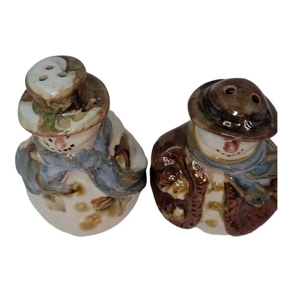 Vintage Nicholas Square Snowman Salt & Pepper Shakers Forest Friends - Picture 5 of 8